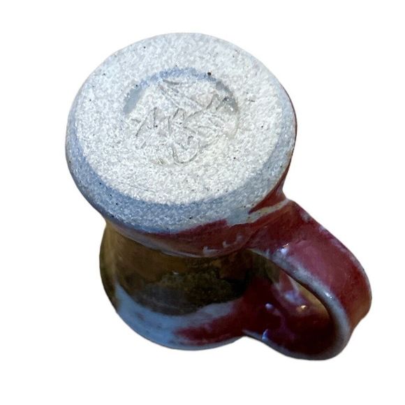 Small Hand-Thrown Ceramic Glaze-Dripped Sipping Mug or Pitcher - Picture 5 of 5